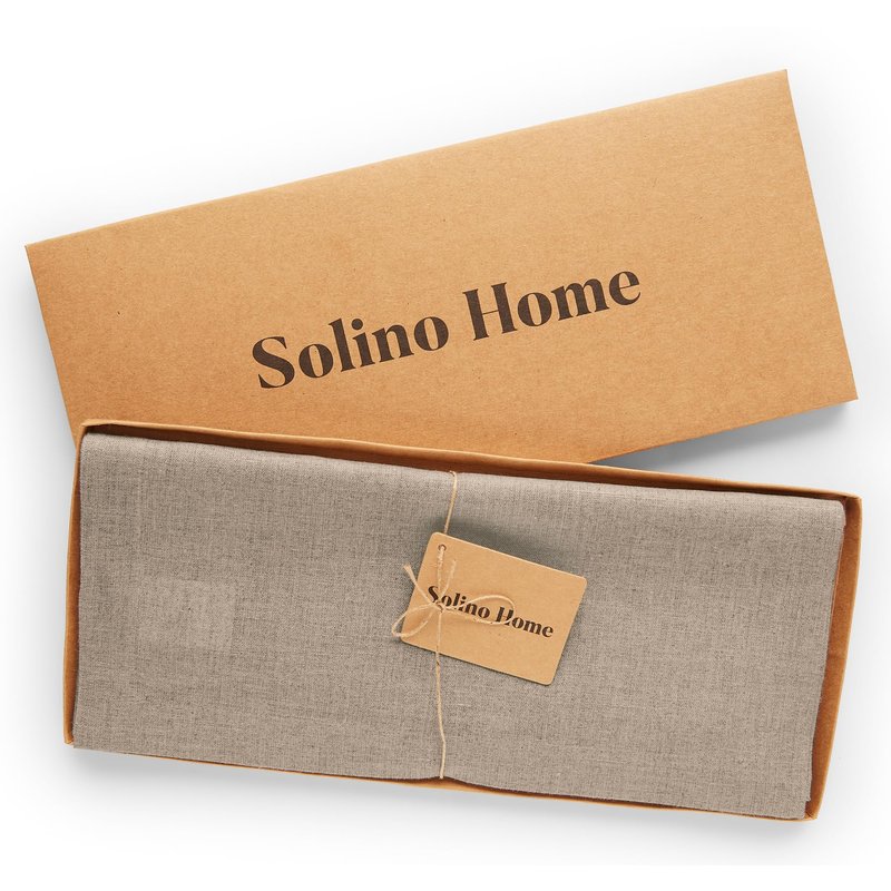 Solino Home Linen Natural Table Runner 132 Inches Long - 100% Pure Linen Extra Long Table Runner 14 x 132 Inch for Spring, Summer, Mothers Day - Fete