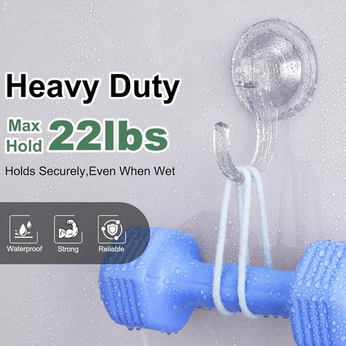 ANDGOO Large Suction Cup Hooks - 4 Pack Wreath Hangers for Doors & Windows | Upgraded 1.9" Diameter, No Tools Needed, Holds 22 lbs