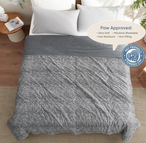 Snuggle Sac Cooling Comforter Queen Size – Q-Max 0.43 Cooling Blanket for Hot Sleepers & Night Sweats,Lightweight Breathable Summer Blanket,Reversible Dual-Sided Silk Smooth Cooling Comforters