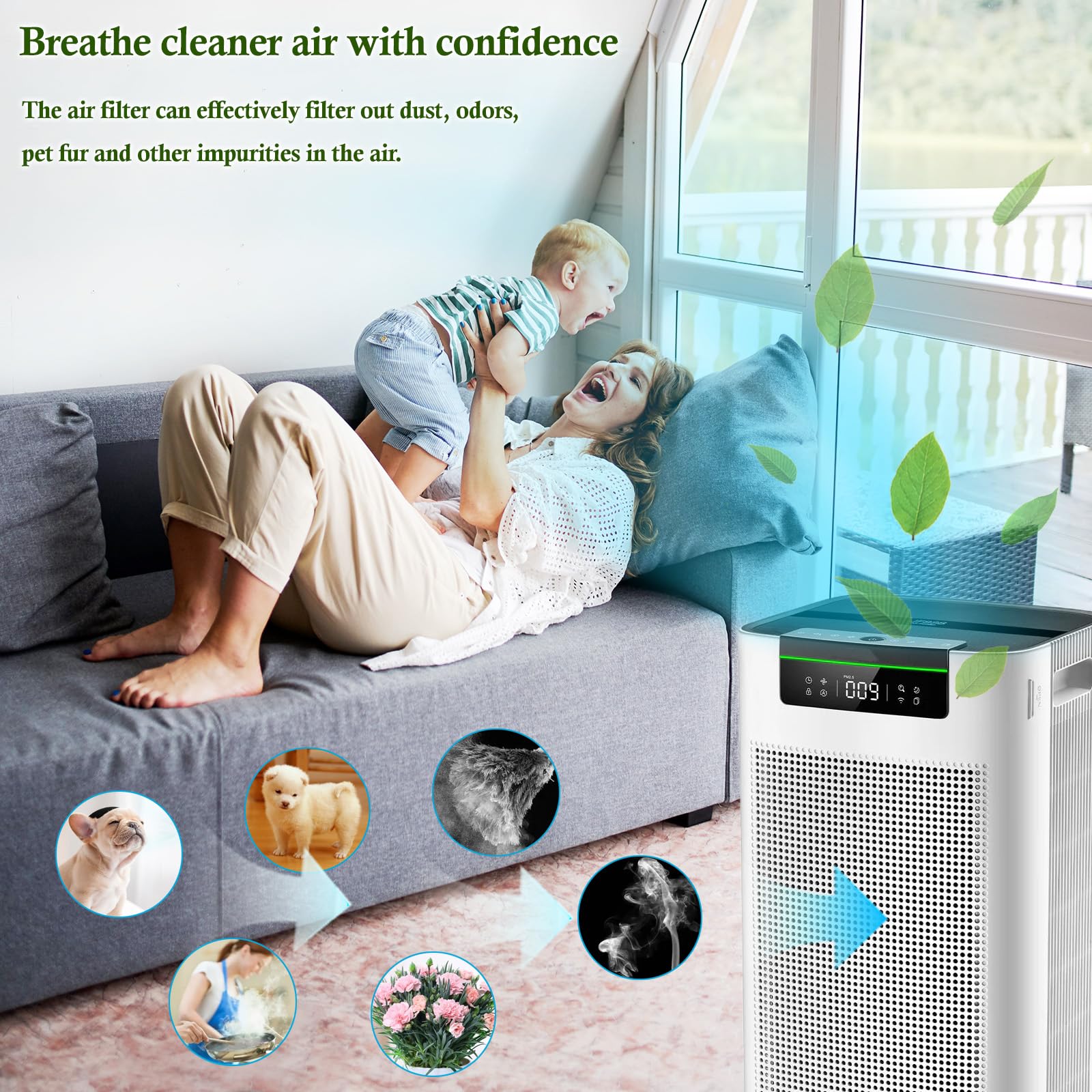 HODSEUKIN Replacement Filter Compatible with jafanda jf888 air purifier,True HEPA Filters.(2-Pack）