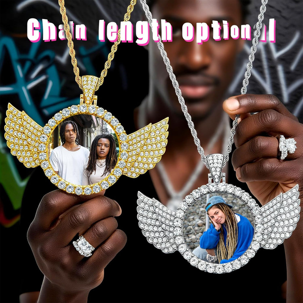 Skiennix Custom Circle Chain Necklace - Personalized Photo Pendant for Men & Women | Unique Memorial Gift