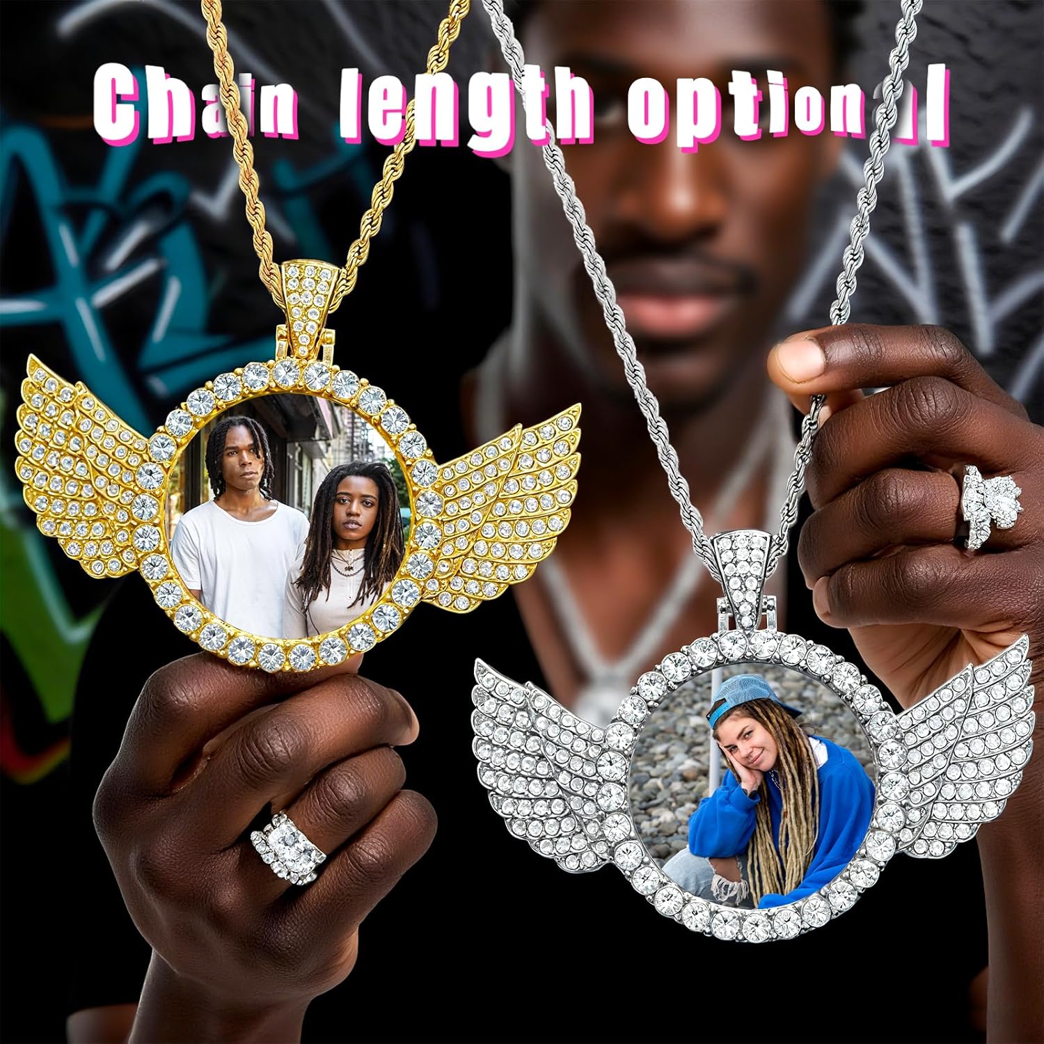 Skiennix Custom Circle Chain Necklace - Personalized Photo Pendant for Men & Women | Unique Memorial Gift