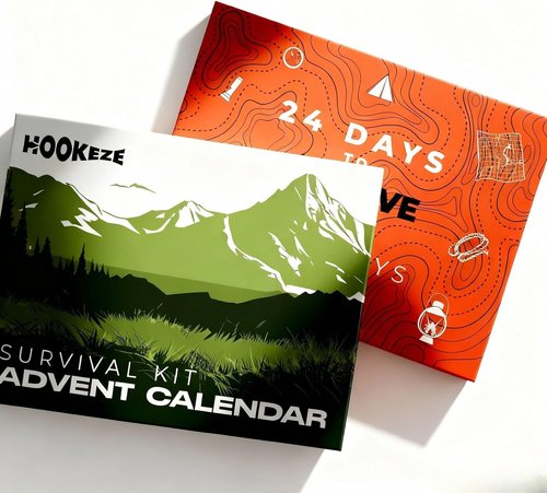 HOOK-EZE Survival Kit Advent Calendar 2025 - 24 Days of Essential Survival Gear for Camping & Hiking Gifts