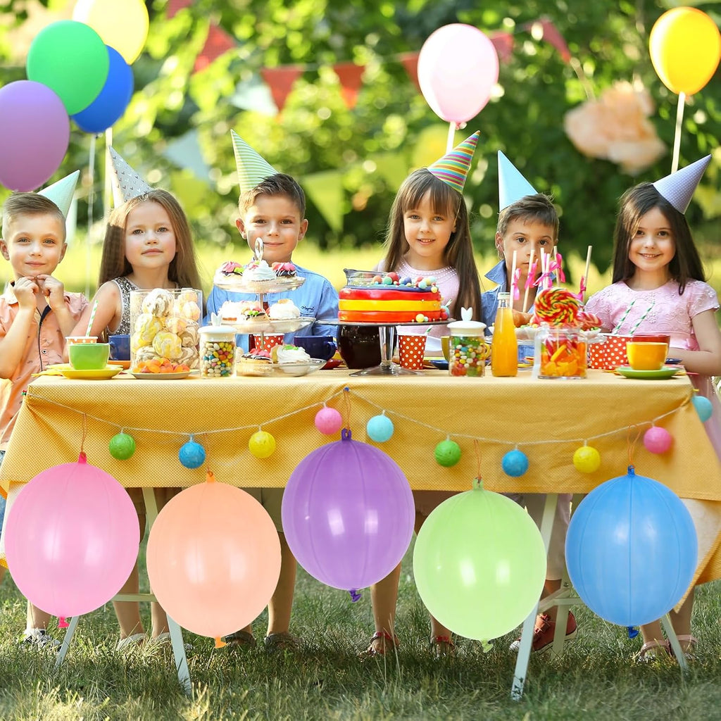 Rubfac Punch Balloons - 30Pcs Heavy-Duty Neon Party Favors for Kids | Exciting Outdoor Fun