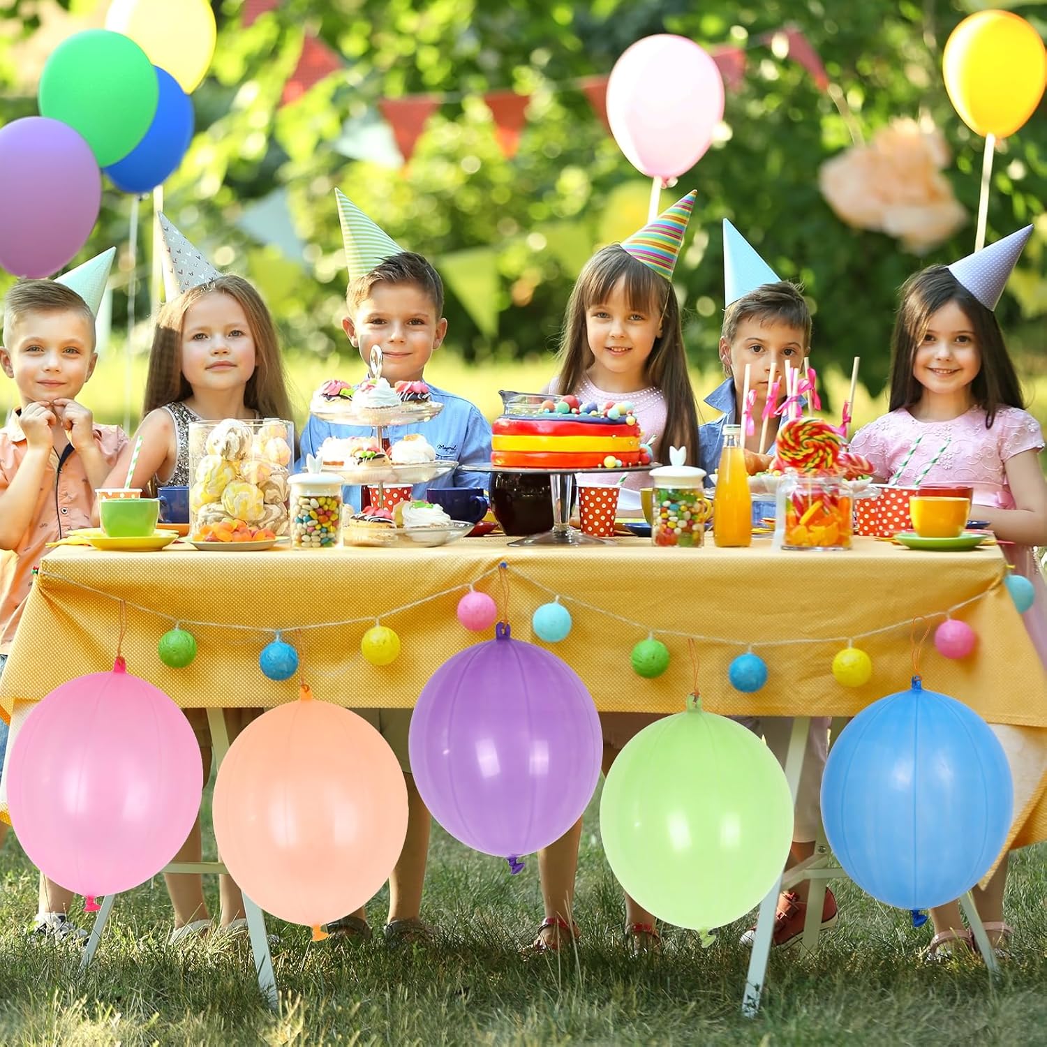 Rubfac Punch Balloons - 30Pcs Heavy-Duty Neon Party Favors for Kids | Exciting Outdoor Fun
