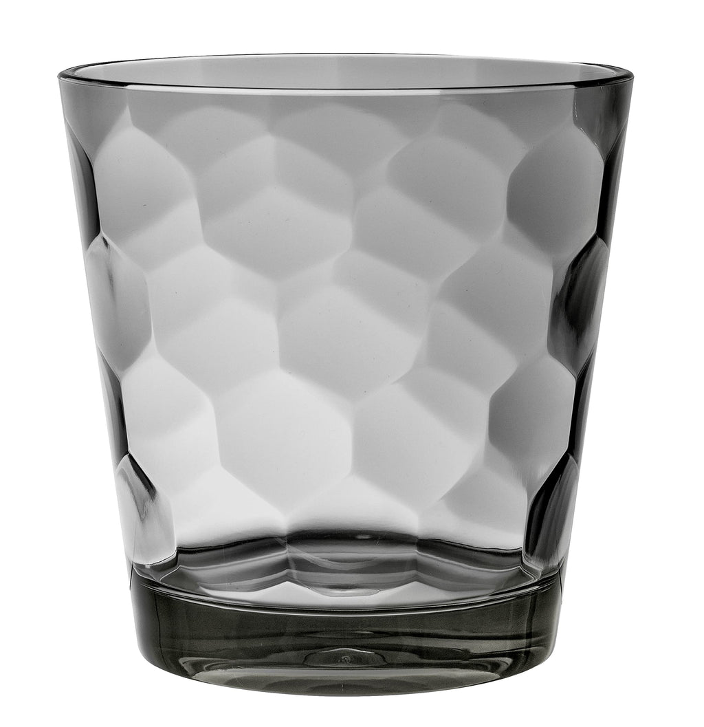 KLIFA- LYON- 11 ounce, Set of 6, Acrylic Tumbler Drinking Glasses Cups, BPA-Free, Stackable Plastic Drinkware, Dishwasher Safe, Gray-Black