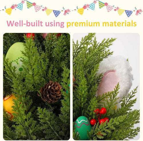 Allesgute Easter Decorations - 1Pc Artificial Egg Flower Table Ornament with Bunny Ears | Perfect for Home Decor & Spring Celebrations