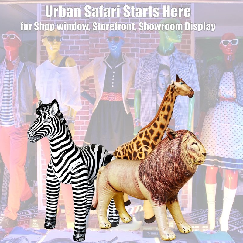 Jet Creations 3 pack Giraffe Zebra Lion safari Great for pool, party decoration, AN-GZL