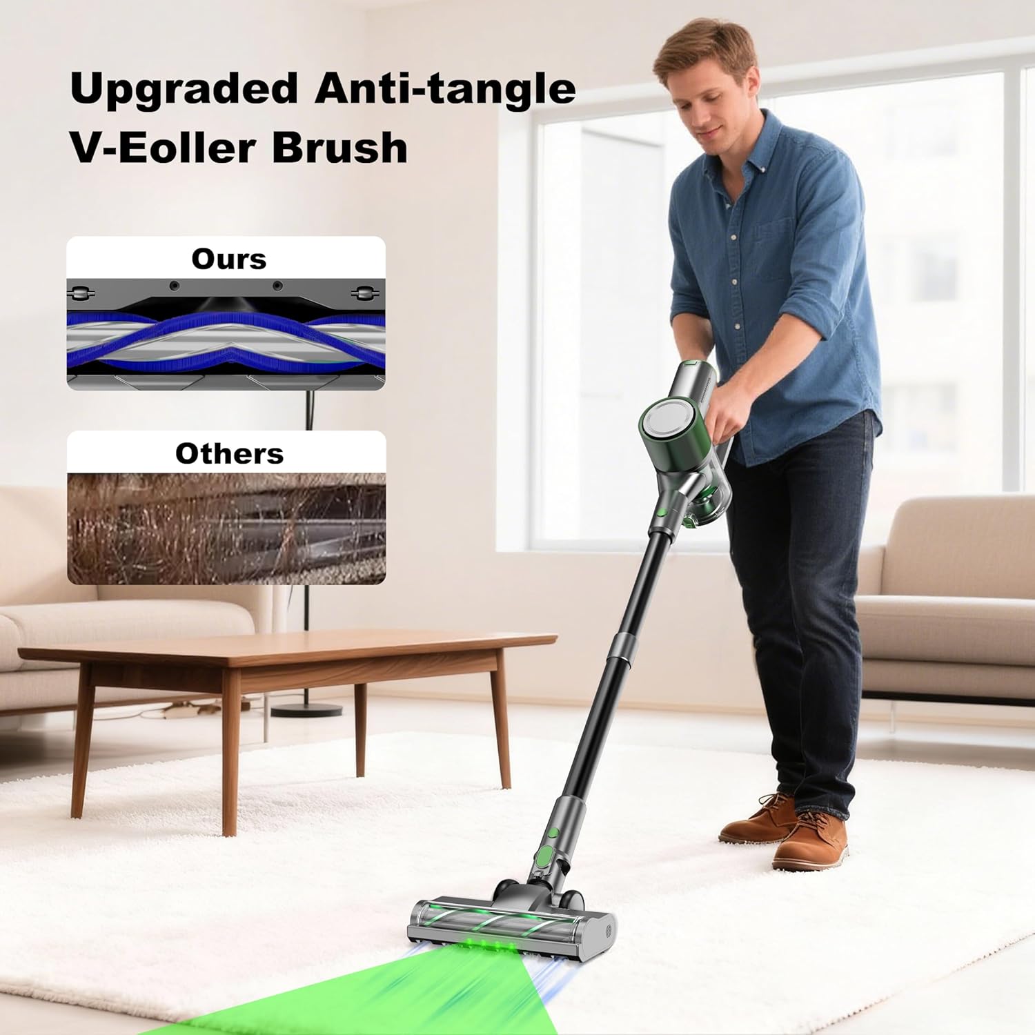 Skiennix Cordless Stick Vacuum Cleaner - Lightweight Handheld Design with 45-Minute Battery Life | Ideal for Pet Hair & Hardwood Floors