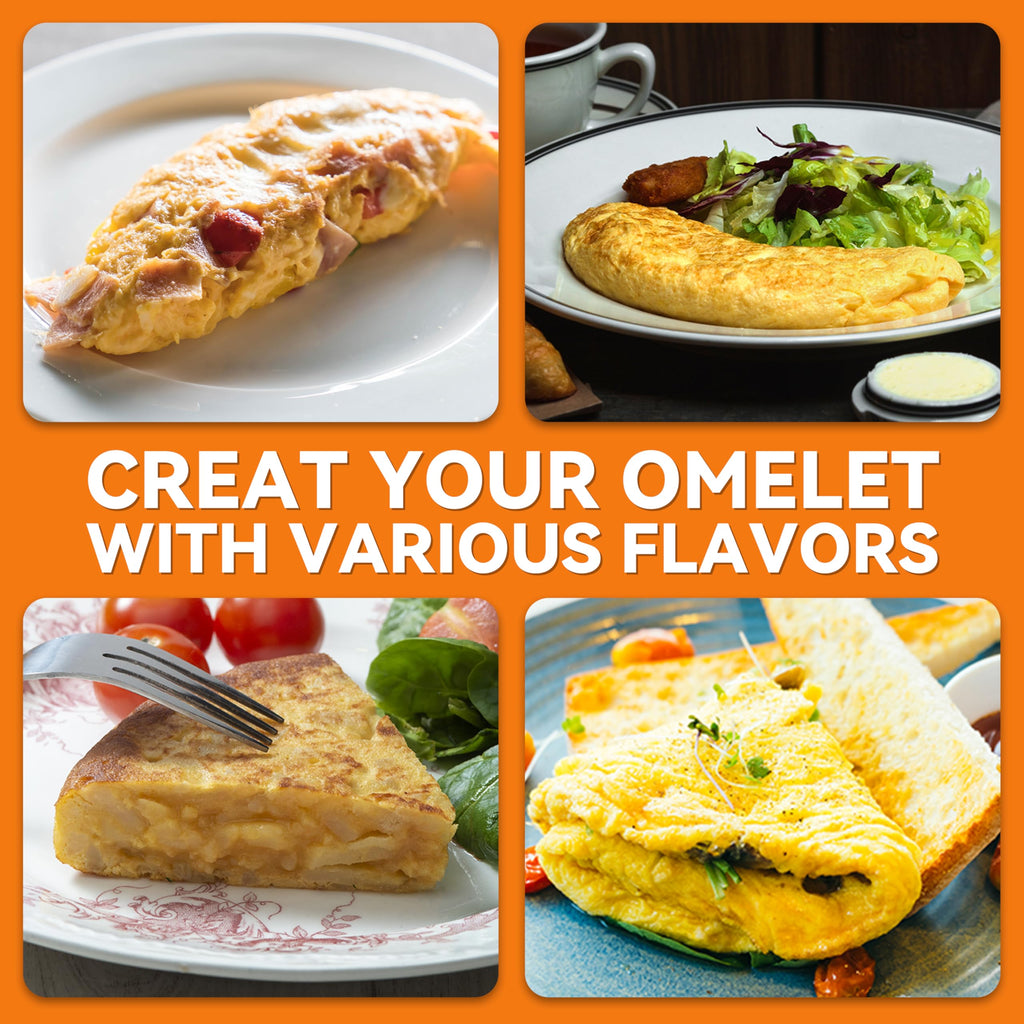 Baker’s Friend Omelette Maker Electric, Omelette Pan Nonstick, Frittata Pan & Egg Pan, Double Sided Pan for Breakfast, Individual Flip Omelette Makers Electric, Aqua