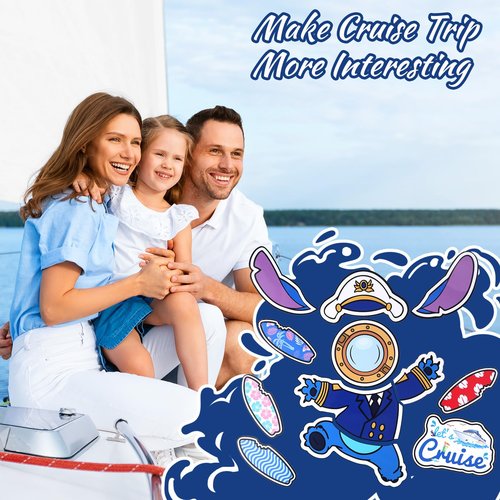 12 Pcs Cruise Door Magnet Large Captain Cruise Door Decorations Cute Reusable Refrigerator Magnets for Cruise Ship Door