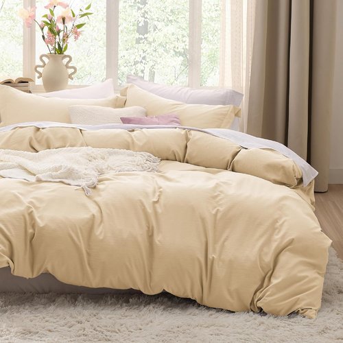 Bedsure Duvet Cover Set - Extra Soft Prewashed Queen Size 3-Piece Bedding, 90x90 Inches with Zipper Closure & 2 Pillow Shams