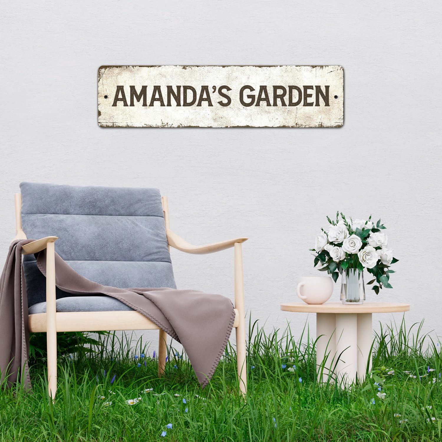 Rustic Custom Sign - Personalized Metal Sign for Him | Man Cave Decor, 6x24 Inches, Fade Resistant