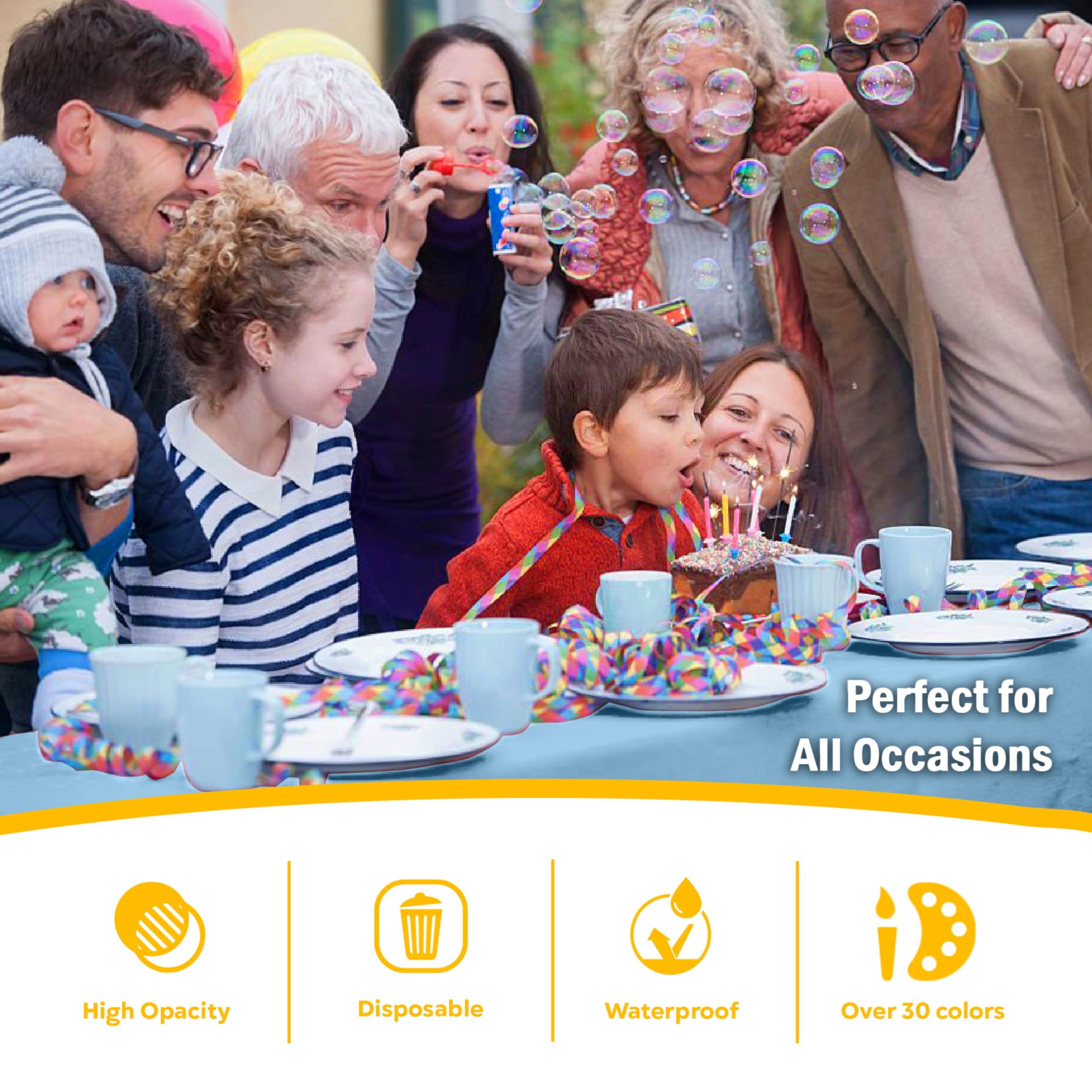 Party Solids Light Blue Tablecloths for Rectangle Tables 48 Pack Plastic Table Cloth Disposable 54" X 108" Light Blue Table Cloths Rectangle Tablecloth Plastic Tablecloths Rectangular Party Supplies