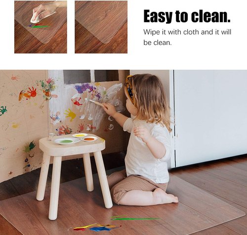 Kuyal Clear Chair Mat - Transparent Floor Protection for Hard Floors | 36" x 48" Rectangle