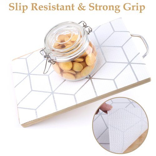 Shelf Liners For Kitchen Cabinet 20 Inch Wide X 20 Ft Non Adhesive Cabinet Drawer Liner Non Slip Water Oil-Proof Strong Grip Pantry Refrigerator Shelves Liner Bathroom Drawer Mat Cupboard Closet Liner