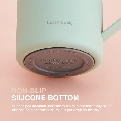LocknLock Metro Mug, Premium 18/8 Stainless Steel Metal, Double Wall Insulated, Portable Coffee Cup with Lid and Handle for Hot and Cold Drinks, Purple, 20 oz