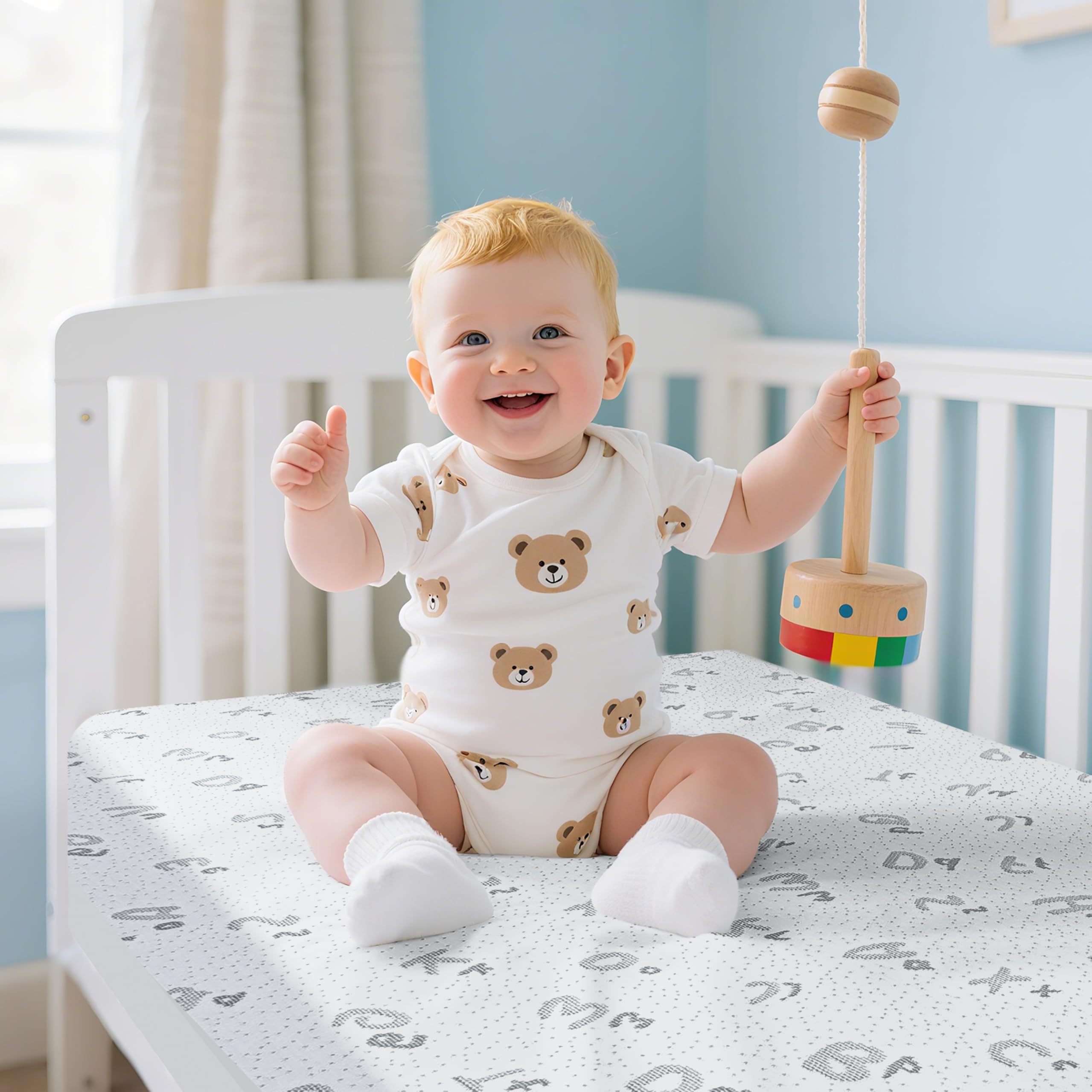 voomf Pack and Play Mattress Pad- 38"x26" Dual-Sided Memory Foam Pack N Play Mattresses - Portable Travel Baby Crib Mattress with Breathable Removable Cover