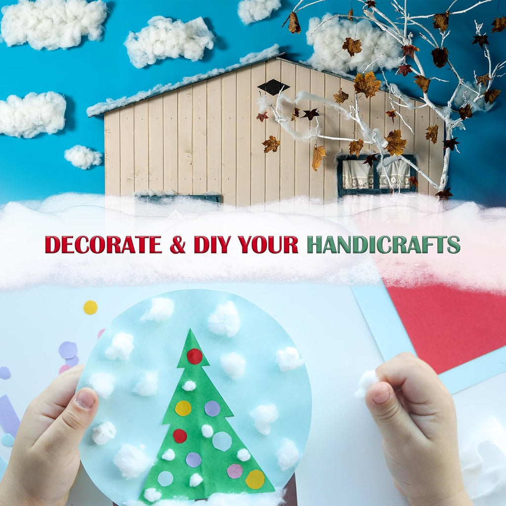 Aodaer Artificial Snow Decor - 2500g Fluffy Soft Cotton Snow for Christmas Tree & Holiday Displays
