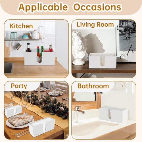 1Pack Paper Towel Holder Countertop, White Acrylic Napkin Dispenser, Multifold Paper Towel Dispenser for for Z-fold C-fold MultiFold Trifold-Bathroom Toilet Kitchen Restaurant(3mm Acrylic)