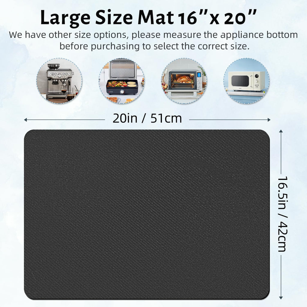 LOPNUR 20"x16" X-Large Appliance Slider, Appliance Sliders for Kitchen Appliances, 360° Rotating Sliding Tray for Coffee Maker, Heat Resistant Mat Cut to Fit Stand Mixer Air Fryer Microwave, Gray
