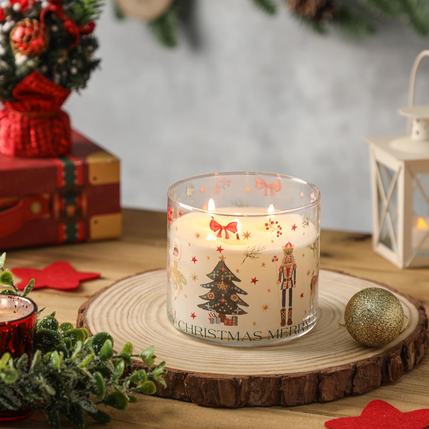 Regine Switzerland Pine Scented Christmas Candle - Nutcracker Ballet Girl Design | 14oz Winter Gift