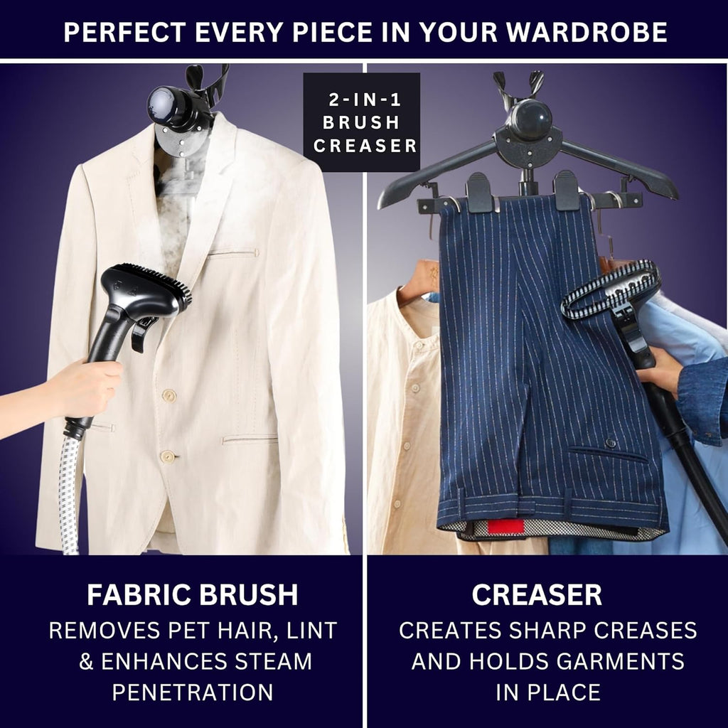 SALAV Heavy Duty Garment Steamer - Extra Large 3L Water Tank & Foot Pedals | 1800W Power, Navy