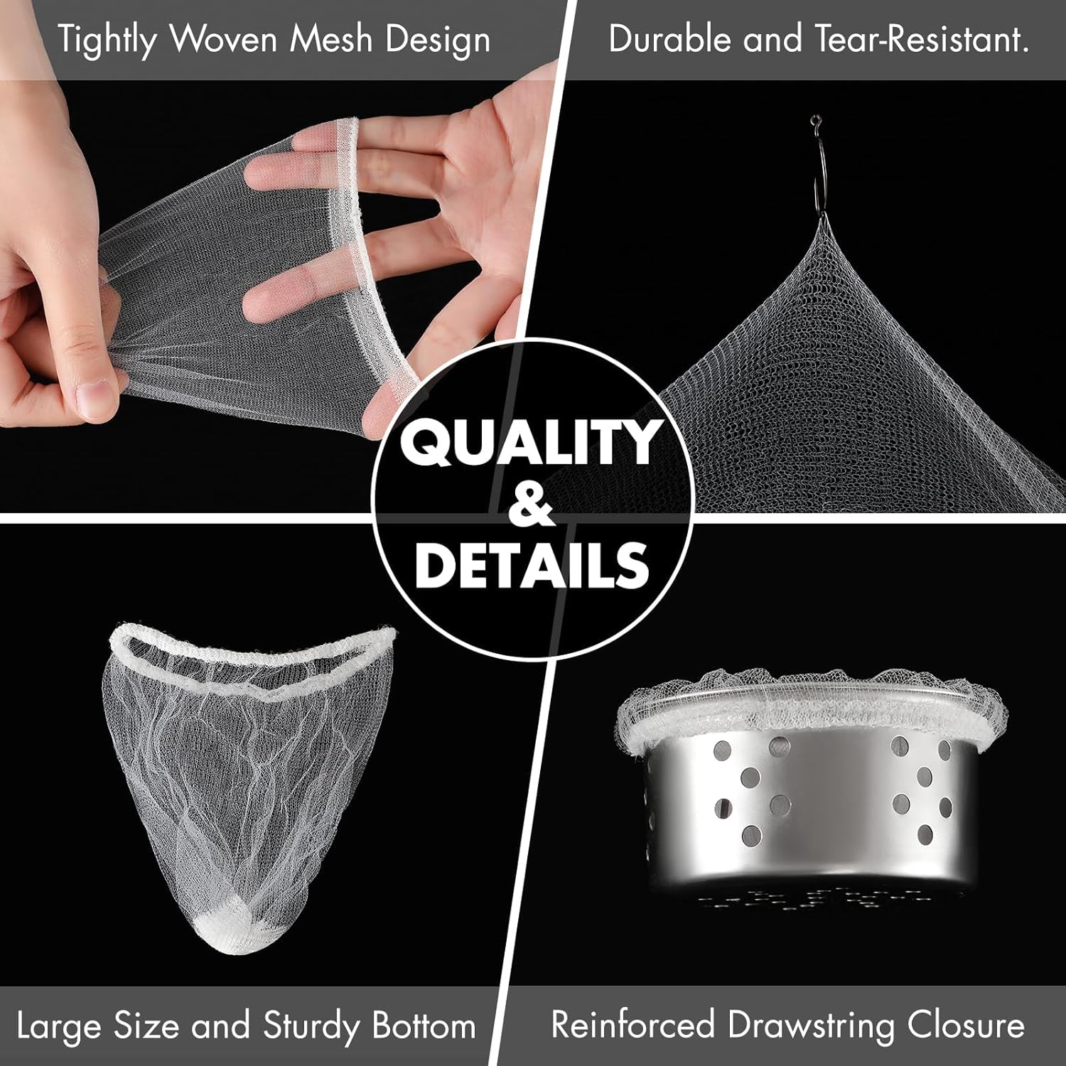 200 Pack Kitchen Sink Strainer Mesh Bags - Anti-Clogging Disposable Drain Covers | Fits Most Strainers (4.0 x 4.0 Inch)