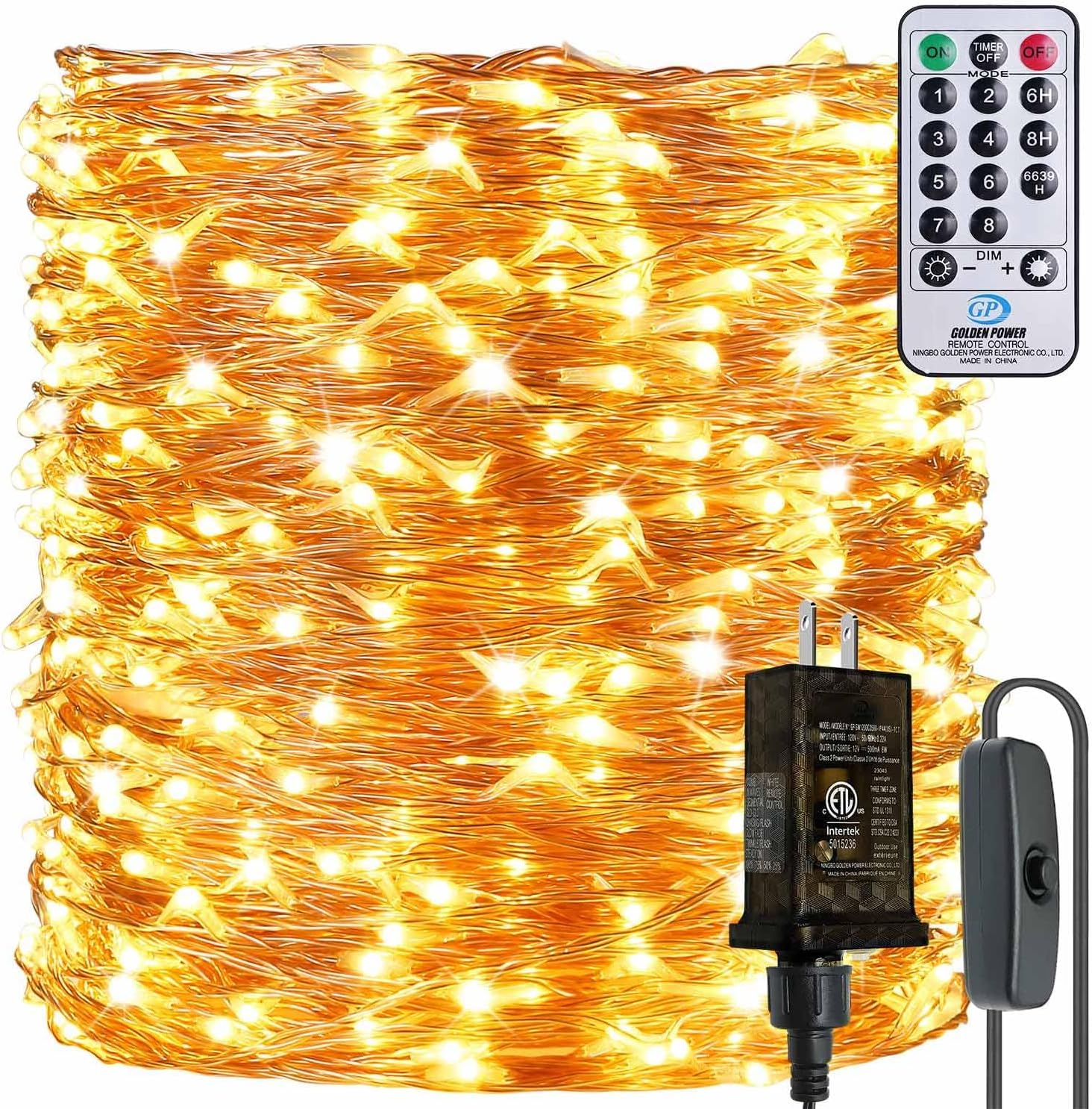 Skiennix Copper Wire String Lights - 132 Feet, 400 LEDs, Dimmable Warm White | 8 Scene Modes for Indoor Decor