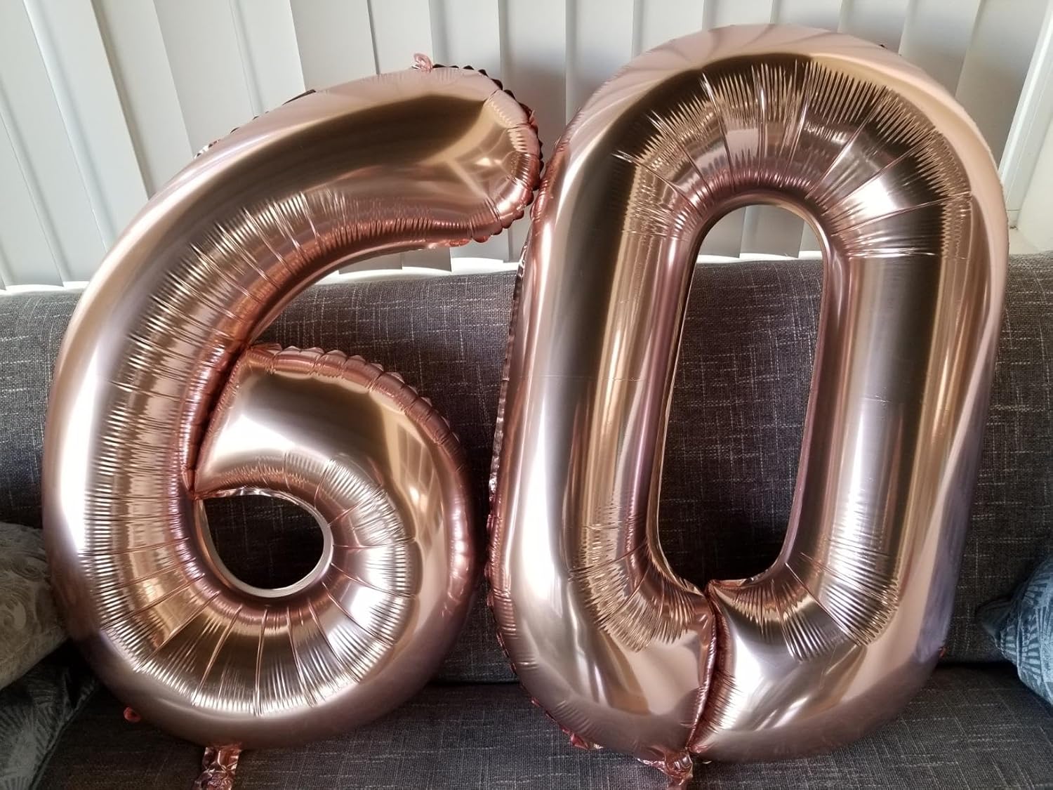 Rose Gold 60th Birthday Decorations - Elegant Party Set with Big Number Balloons for Men & Women