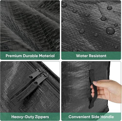 BALEINE Oversized Moving Bags - Heavy-Duty Storage Totes with Reinforced Handles | 6-Pack, Black