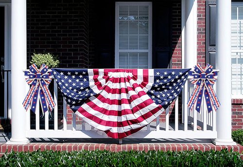 Large Patriotic Wreath Bow - American Flag Burlap Design | Perfect for 4th of July & Labor Day Decor