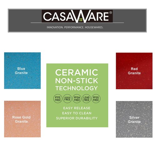 casaWare Ceramic Coated NonStick Lasagna/Roaster Pan 13 x 10 x 3-Inch (Silver Granite)