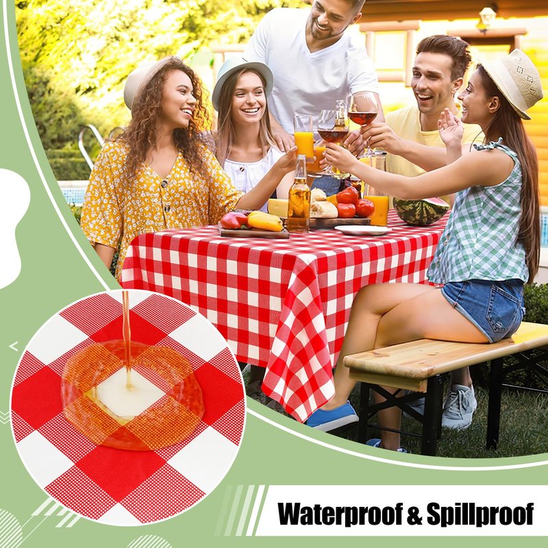 misaya 20 Packs Buffalo Disposable Table Cloth, 54 x 108 Inch Waterproof Plastic Tablecloth, Rectangle Red and White Checkered Table Covers for Picnic, Birthday, Party, Mother's Day