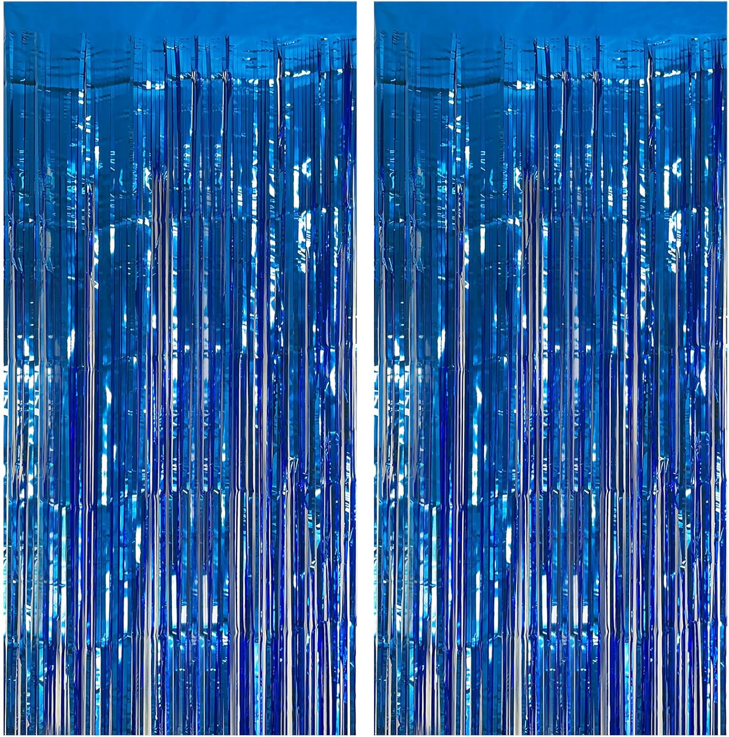 Skiennix Blue Party Decorations - 2 Pack Ocean Theme Streamers & Tinsel Fringe Curtains