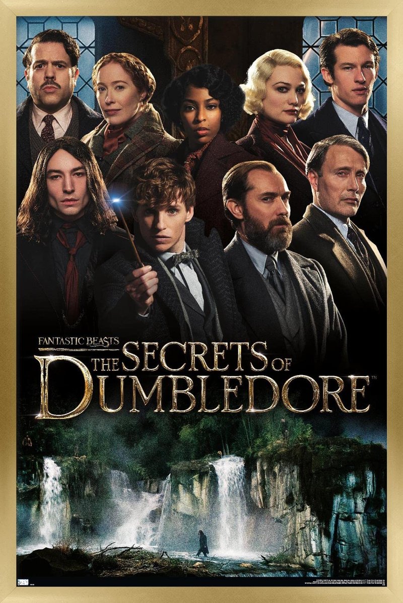 Trends International Fantastic Beasts: The Secrets of Dumbledore - Group Wall Poster, 14.725" x 22.375", Gold Framed Version