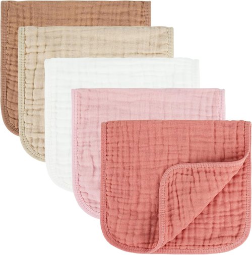 MIGIOL Muslin Burp Cloths - 100% Cotton Soft & Absorbent Baby Burp Cloths | 10x20 Inches, Unisex