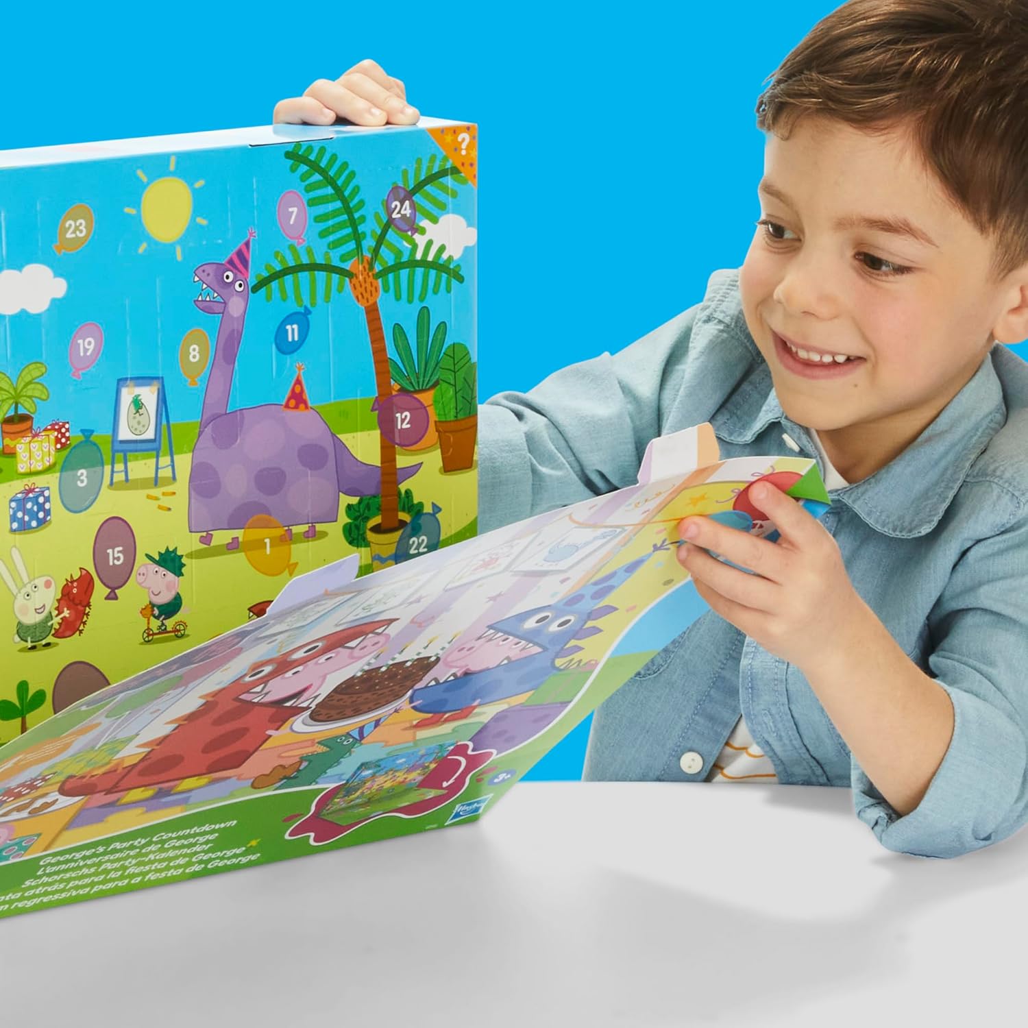 Peppa Pig George's Party Advent Calendar - 24 Surprise Toys & Stickers | Fun Preschool Gift for Ages 3+