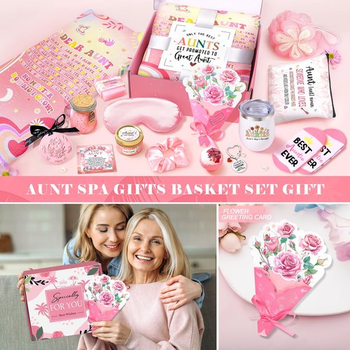 Lepiche Mother's Day Aunt Gifts from Niece Nephew, Best Aunt Ever Gift, Auntie Birthday Gift Ideas, Auntie Gift Ideas, Get Well Soon Care Package Relaxing Spa Gifts Set for Mother's Day