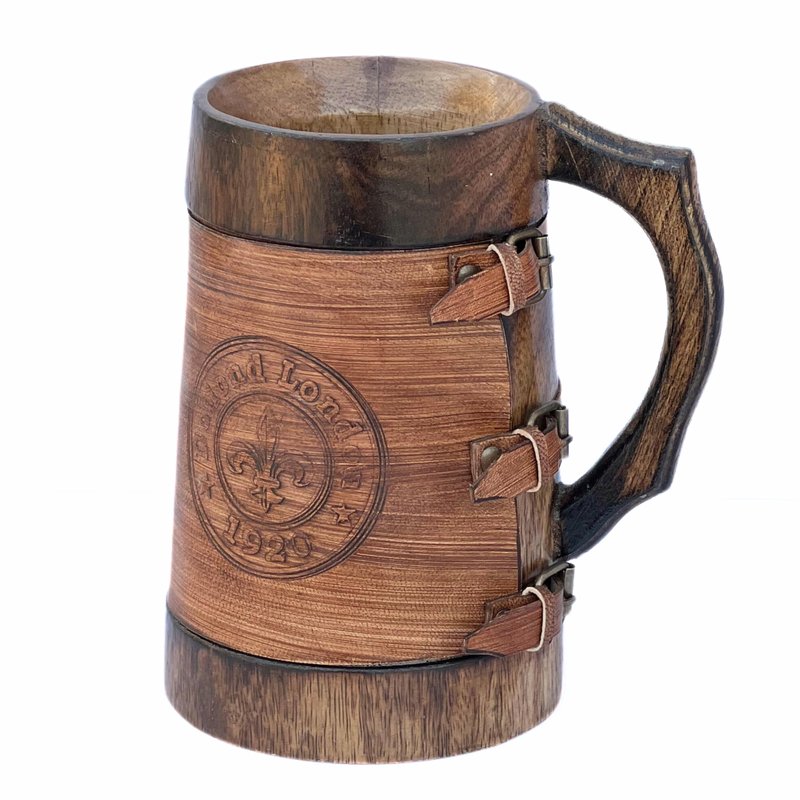 collectiblesBuy Antique Wooden Coffee Mug Hand Carved Rustic Tankard for Beverages Medieval Style Groomsmen Gift, Table Decor & Dining Kitchen Accessory