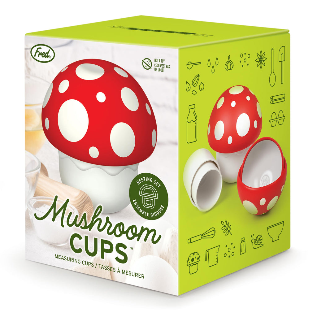 Genuine Fred Nesting Mushroom Measuring Cups, Set of Fun and Functional Kitchen Measuring Tools, Space-Saving Design with Unique Mushroom Shape