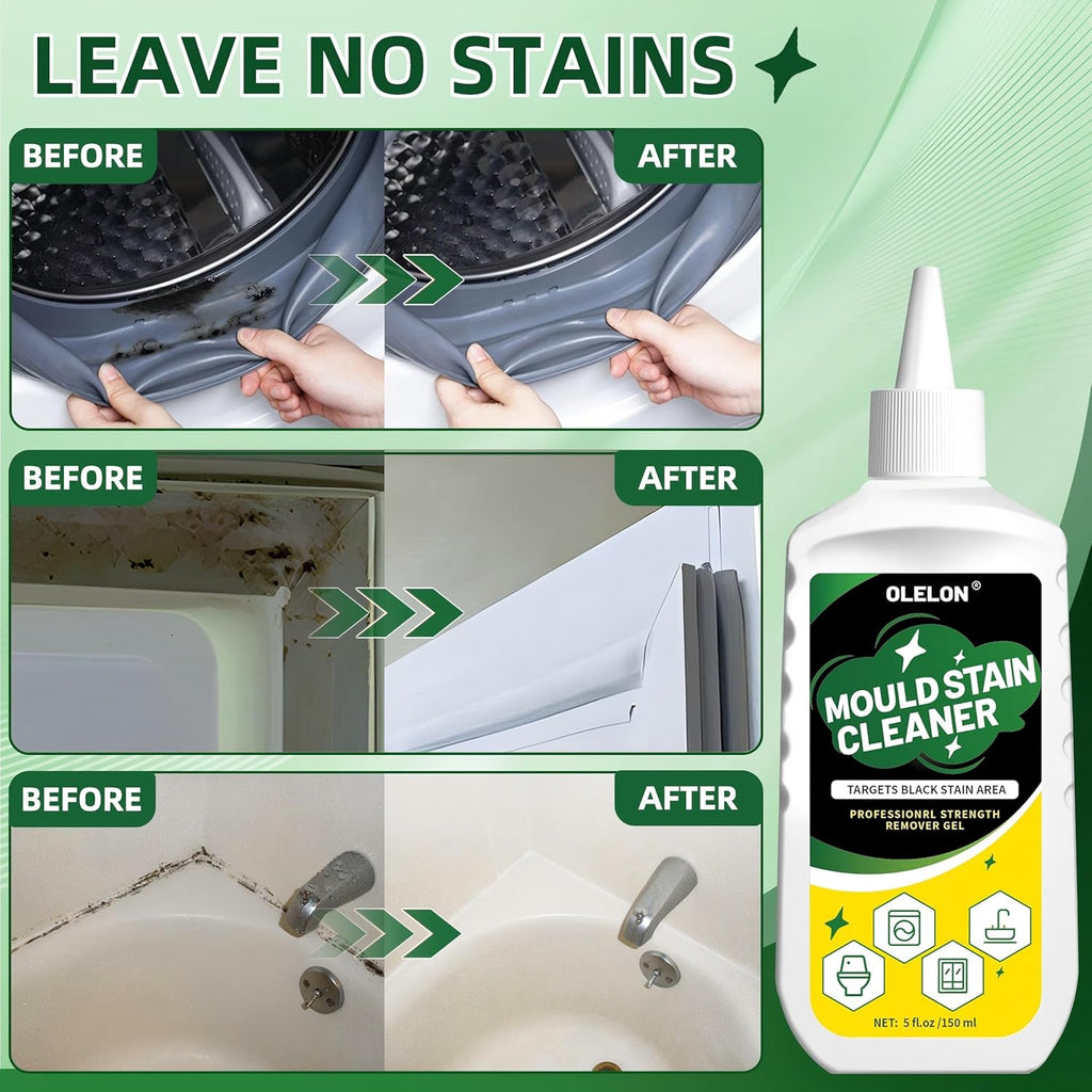 OLELON Mold Stain Remover Gel - Powerful Washing Machine Cleaner for Rubber & Grout - 300ML