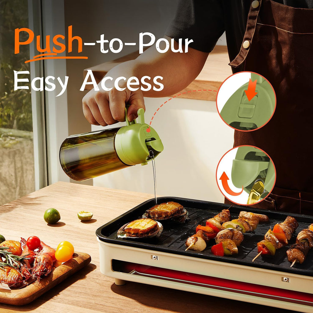 TrendPlain - Olive Oil Dispenser Bottle | 16oz Kitchen Gadget & Air Fryer Accessory - Green