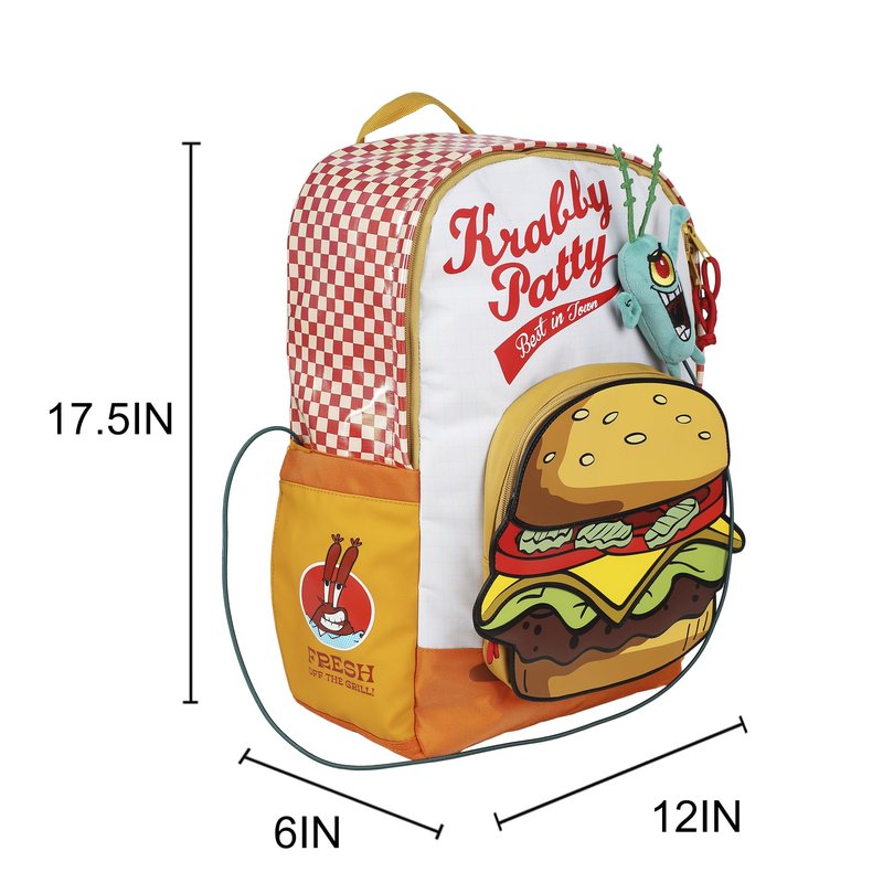 Bioworld Spongebob Squarepants Krabby Patty Meal Adult 17.5" Backpack