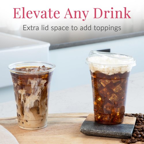 Prestee 200 Pack 16 oz Clear Plastic Cups - PET Plastic Cup Set for Weddings and Parties - Durable Disposable Cups for Drinks, Water, Beer and Cocktails - Clear and Crisp Party Glasses in Bulk