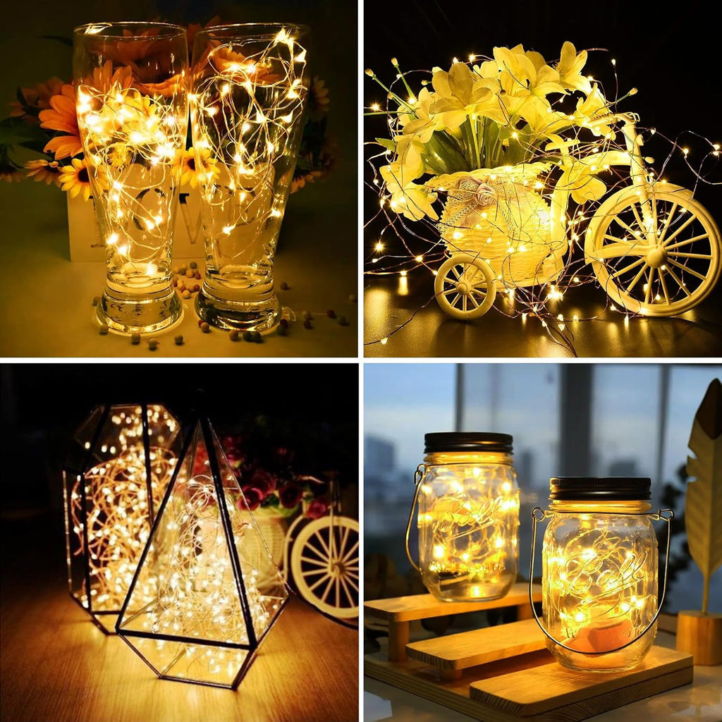 ZGWJ Fairy Lights - 8 Pack Battery Operated 7ft Mini LED String Lights | Warm White for Parties & Decor