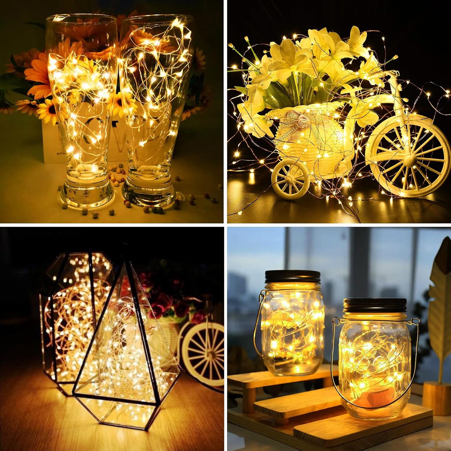 ZGWJ Fairy Lights - 8 Pack Battery Operated 7ft Mini LED String Lights | Warm White for Parties & Decor