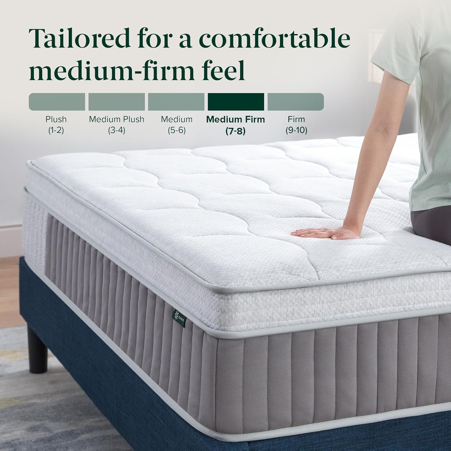 Zinus Cool Support Hybrid Mattress - 13 Inch Cooling Gel Memory Foam | Medium Firm, Queen Size, CertiPUR-US Certified