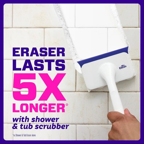 Mr. Clean Magic Eraser | All-in-One Bathroom Cleaner Kit - Shower & Tub Scrubber with Lemon Scent