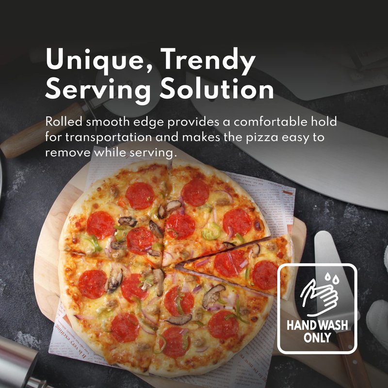 New Star Foodservice Restaurant-Grade Aluminum Pizza Pan/Tray, Wide Rim, 20 Inch, Pack of 6
